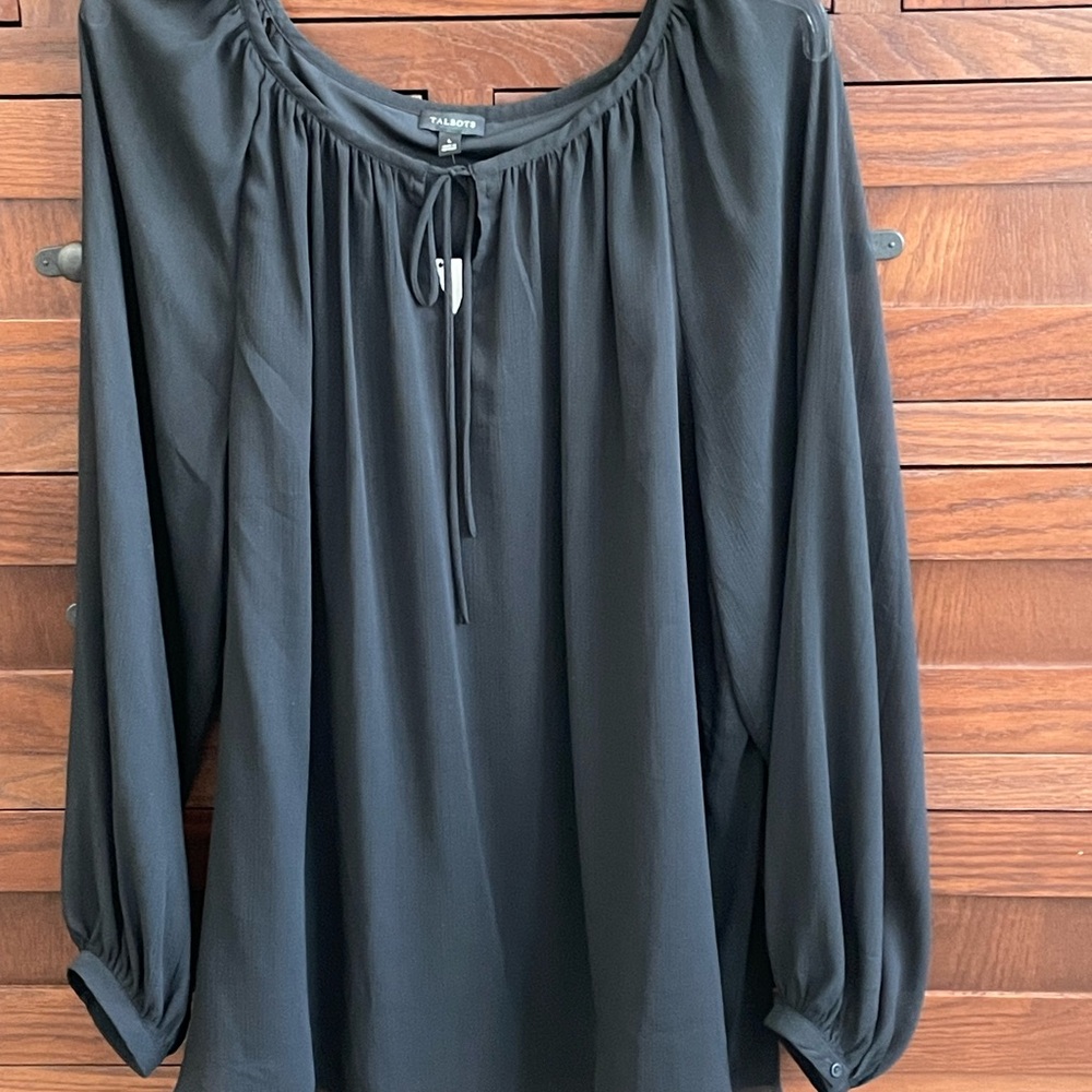 Talbots Black Women's  Sheer Top